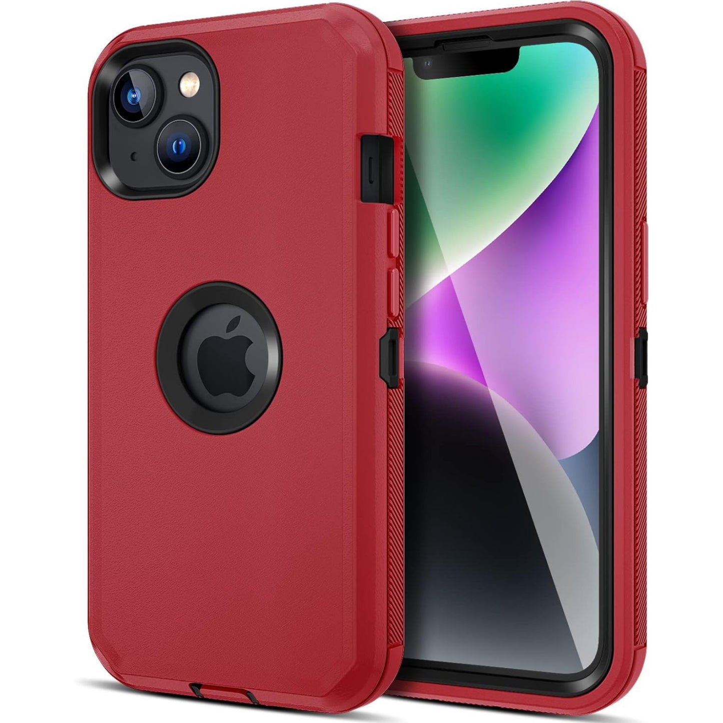 iPhone 15 Red & Black Defender Case