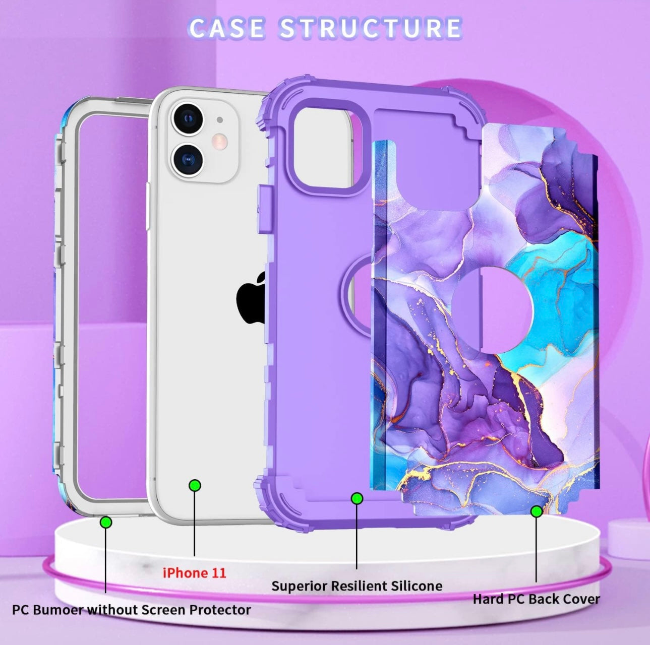 iPhone 11 Marble Shockproof Case