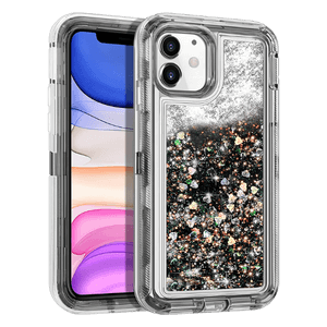 iPhone 12 mini Black Glitter Defender Case