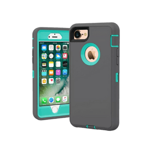 iPhone 8 Grey & Teal Defender Case