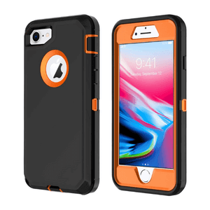 iPhone 8 Black & Orange Defender Case