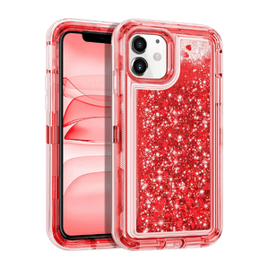 iPhone 12 mini Red Glitter Defender Case