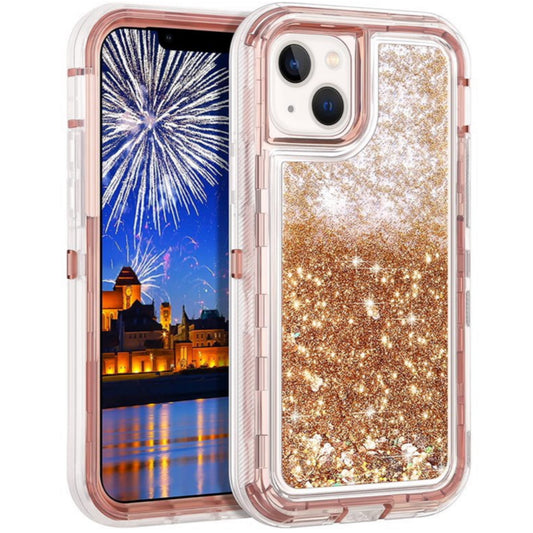 iPhone 13/14 Gold Glitter Defender Case