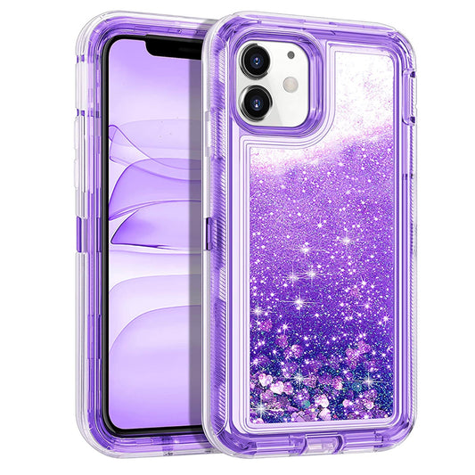 iPhone 12 12 Pro Purple Glitter Defender Case