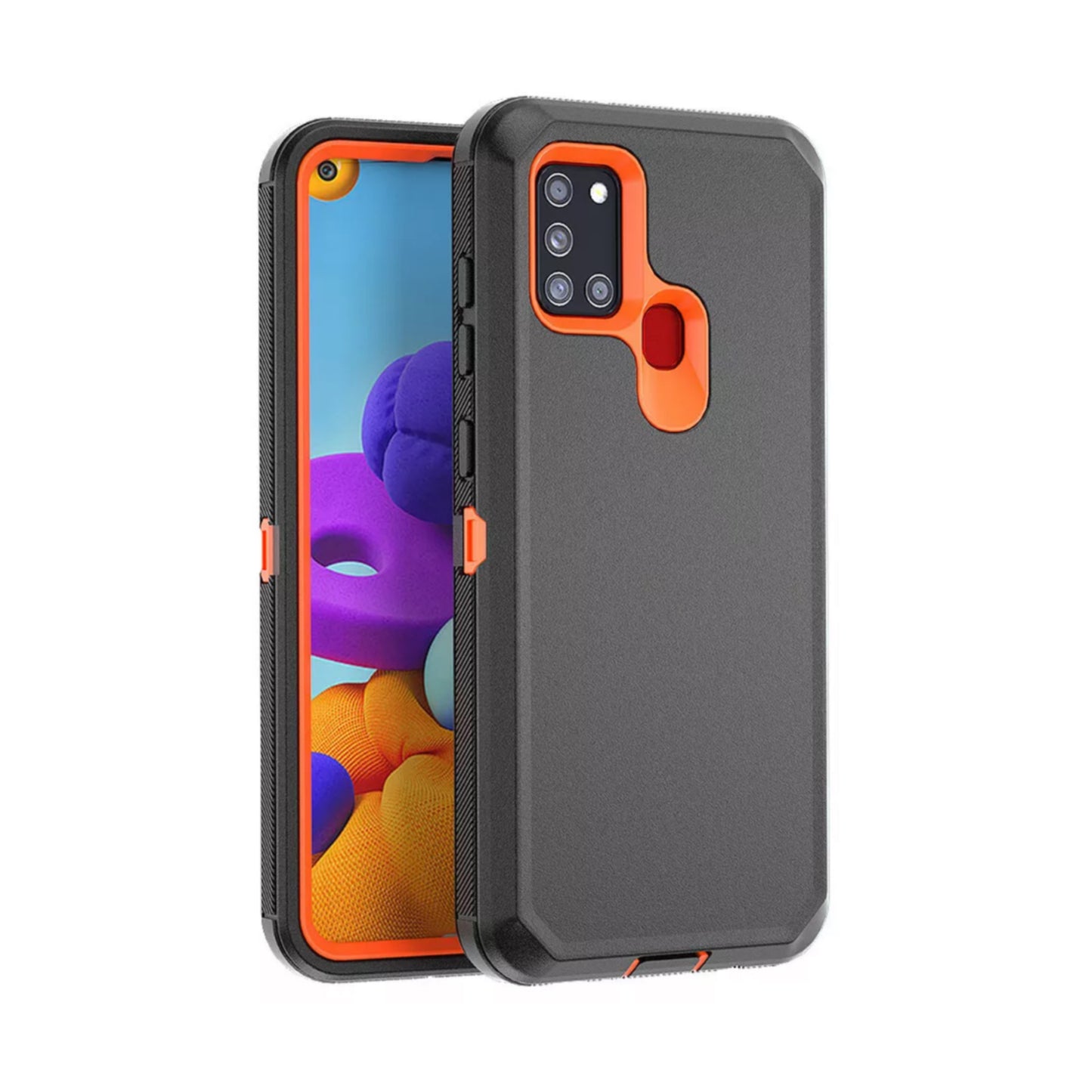 Samsung A21s Black/Orange Defender Case