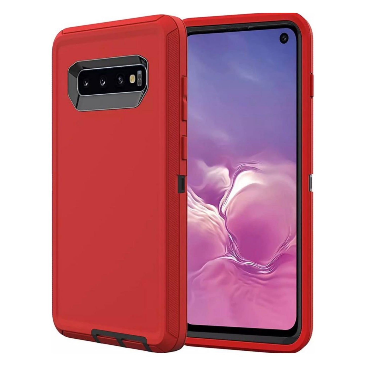 Samsung S10 Red & Black Defender Case