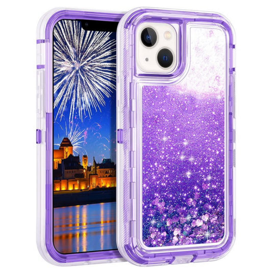 iPhone 13/14 Purple Glitter Defender Case