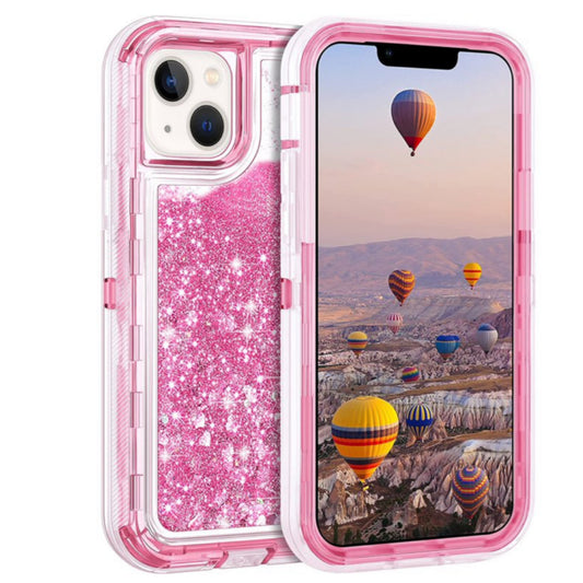 iPhone 13/14 Pink Glitter Defender Case