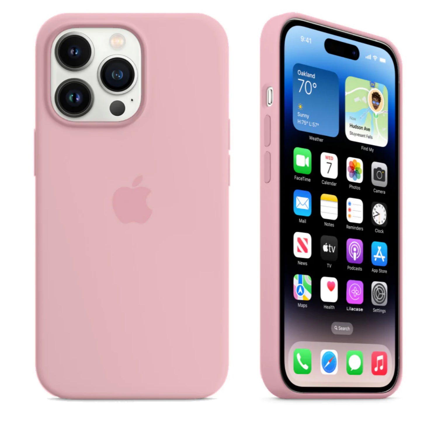 iPhone 12/12pro Candy Pink Apple Silicone Case